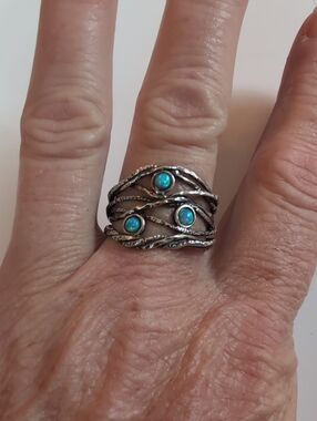 Sterling Silver And Opal Ring